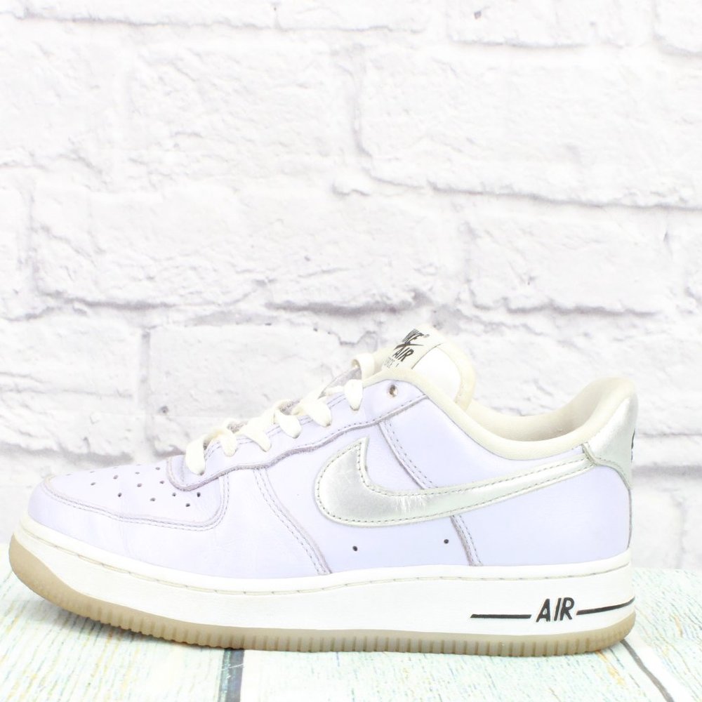 Nike Air Force 1 Purple Leather Lace Up Athletic Sneakers Shoes Size 6 - Picture 1 of 9